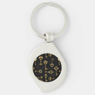 Porte-clés Motif sans couture avec des clés dorées
