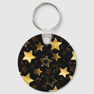 Porte-clés Motif sans couture avec des étoiles dorées
