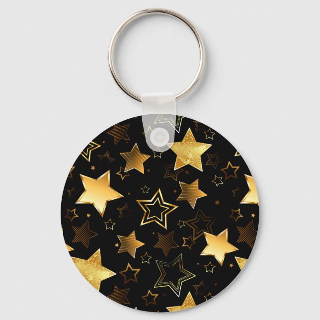 Porte-clés Motif sans couture avec des étoiles dorées (Recto)
