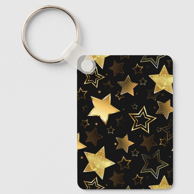 Porte-clés Motif sans couture avec étoiles d'or (Recto)