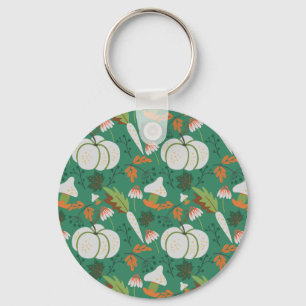 Porte-clés Motif sans couture de citrouille avec des carottes