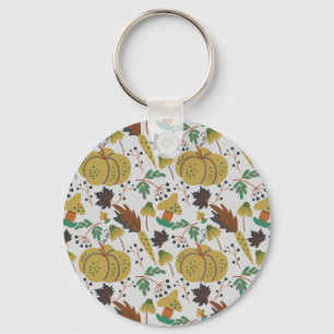 Porte-clés Motif sans couture de citrouilles tropicaux et car