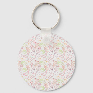 Porte-clés Motif sans couture de fruits Motif de surface de
