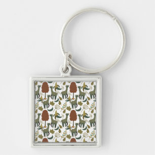 Porte-clés Motif sans couture de girafe motif floral coloré