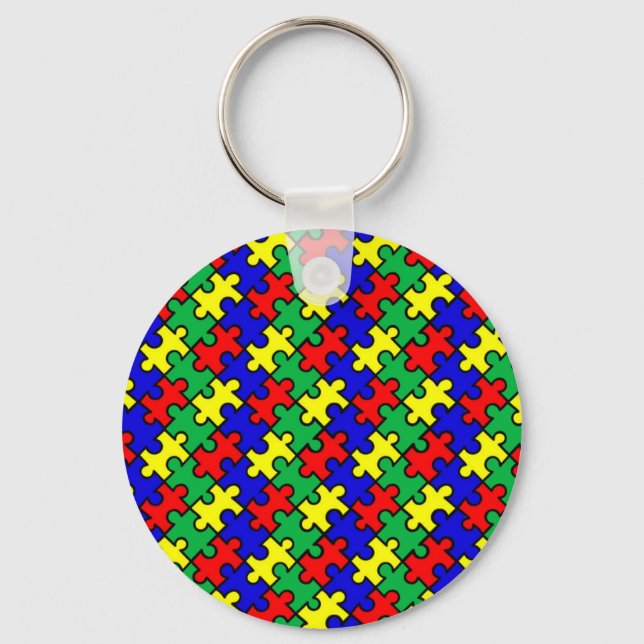 Porte-clés Motif sans couture de puzzle (Recto)