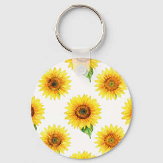 Porte-clés Motif sans couture de tournesol aquarelle lumineux