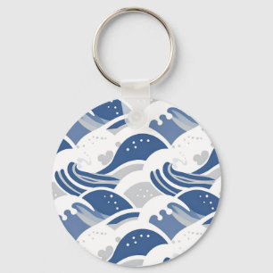 Porte-clés Motif sans couture de vagues océaniques