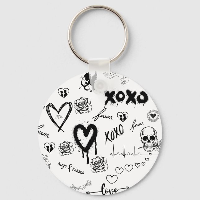 Porte-clés Motif sans couture gothique (Recto)
