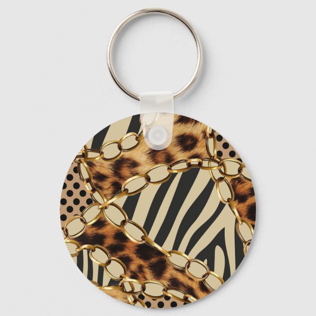 Porte-clés Motif sans couture Leopard Poster de animal (Recto)