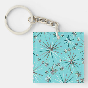 Porte-clés Motif Spoutnik de milieu de siècle, bleu œuf de Ro