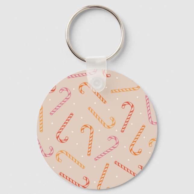 Porte-clés Motif sucre de canne doux (Recto)