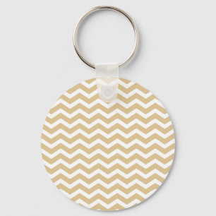 Porte-clés Motif Tan Beige White Chevron