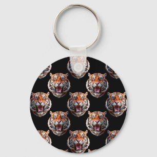 Porte-clés Motif Tiger - Noir