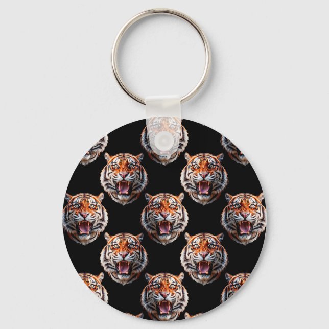 Porte-clés Motif Tiger - Noir (Recto)