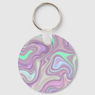 Porte-clés Motif Tourbillon de Marbre Violet Pastel