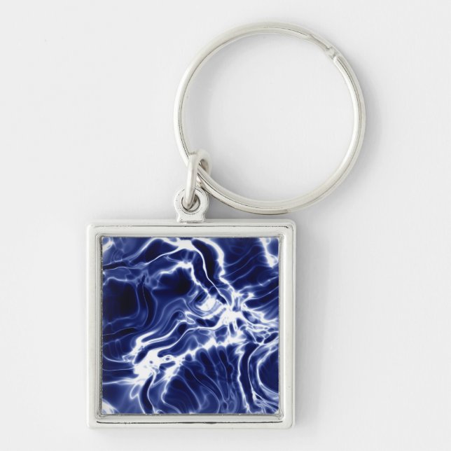 Porte-clés Motif tourbillonnant bleu (Devant)
