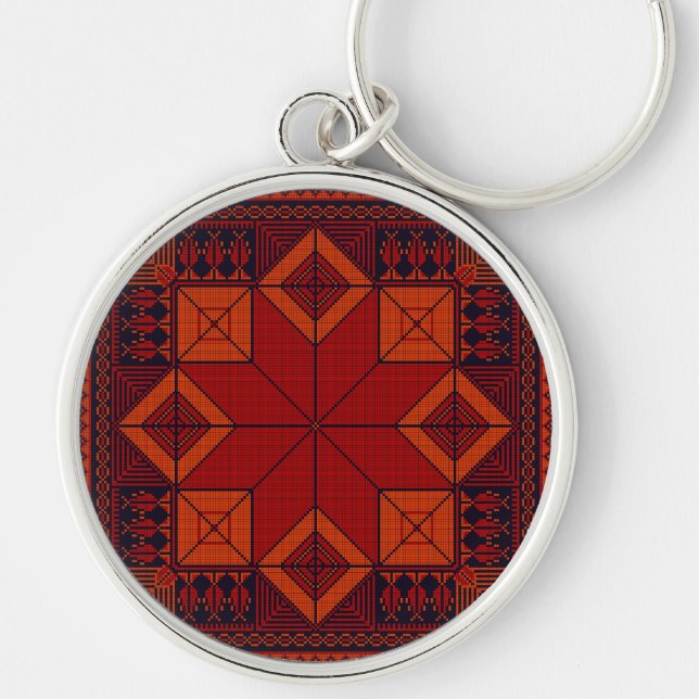Porte-clés Motif traditionnel Palestine broderie tatreez (Devant)