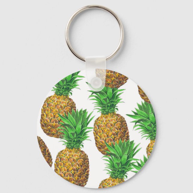 Porte-clés Motif transparent avec ananas (Recto)