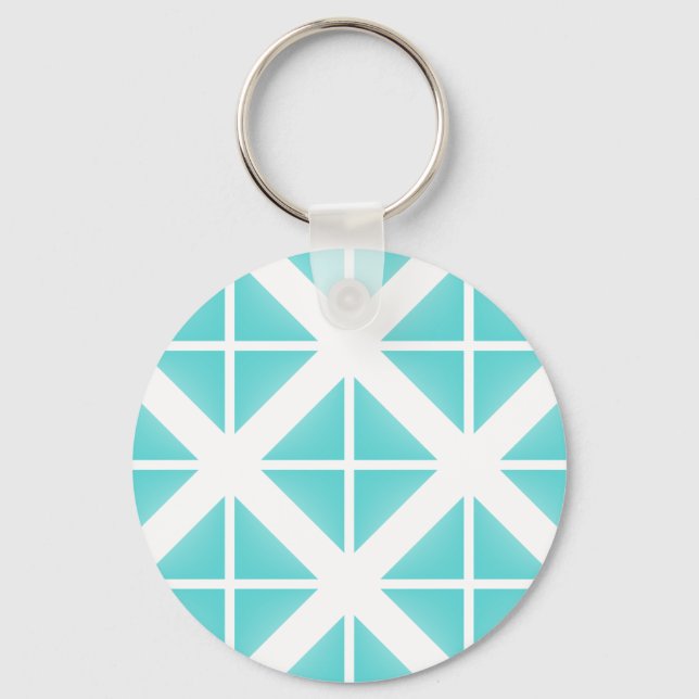 Porte-clés Motif Triangle tendance Turquoise (Recto)