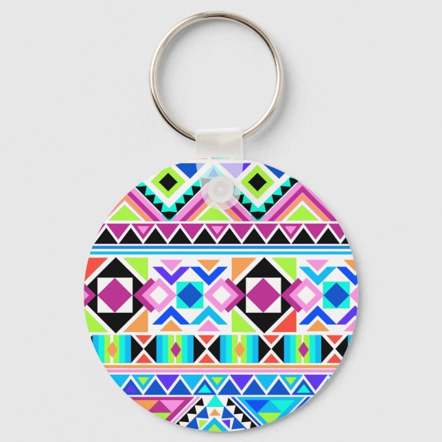 Porte-clés Motif tribal coloré (Recto)