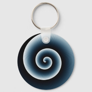 Porte-clés Motif Twirl élégant de la Marine contemporaine