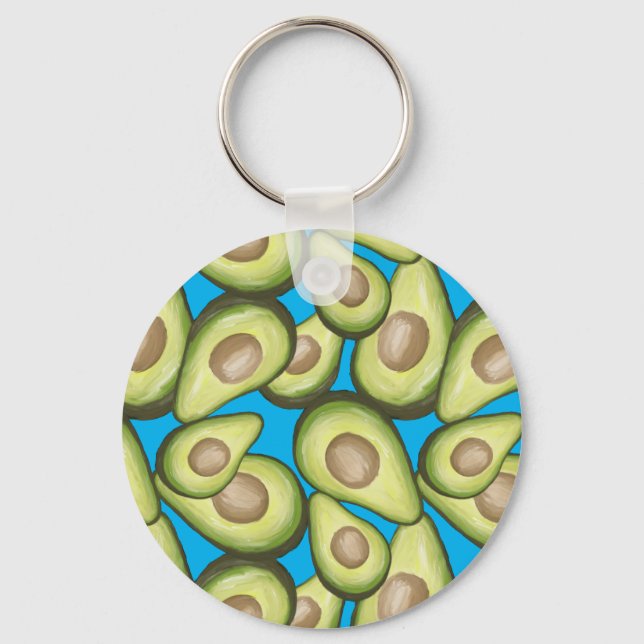 Porte-clés Motif Vegan Avocado frais et gourmand (Recto)