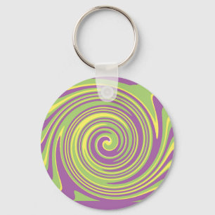 Porte-clés Motif vert jaune et violet