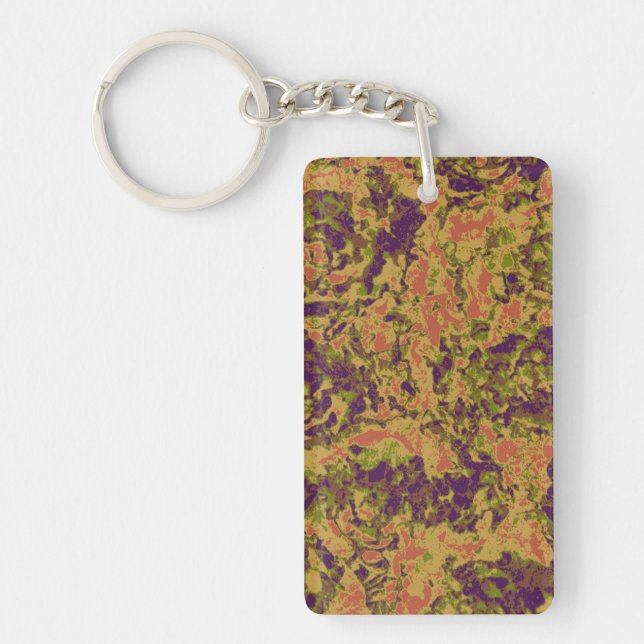Porte-clés Motif vibrant de camouflage de fleur (Devant)