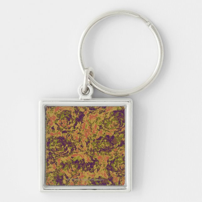 Porte-clés Motif vibrant de camouflage de fleur (Devant)