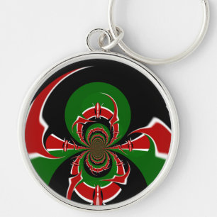 Porte-clés Motif vibrant du drapeau kenyan : un art puissant