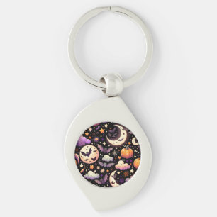 Porte-clés Motif Whimsical Halloween Night Sky