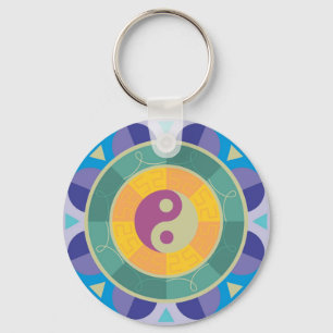 Porte-clés Motif Yin Yang Coloré