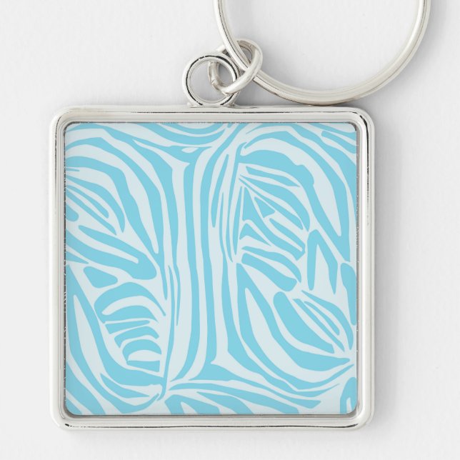 Porte-clés Motif Zèbre Bleu (Devant)