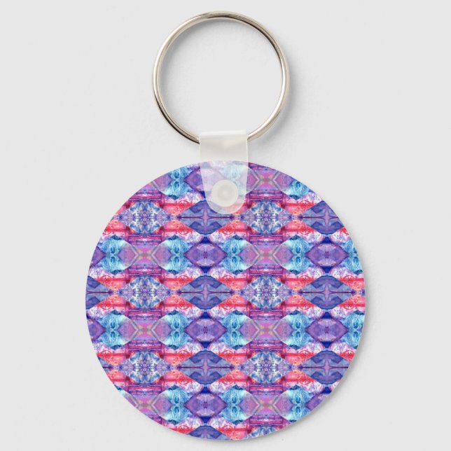 Porte-clés Motif Zigzag aquarelle (Recto)