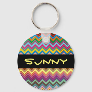 Porte-clés Motif ZIGZAG - couleur + votre texte