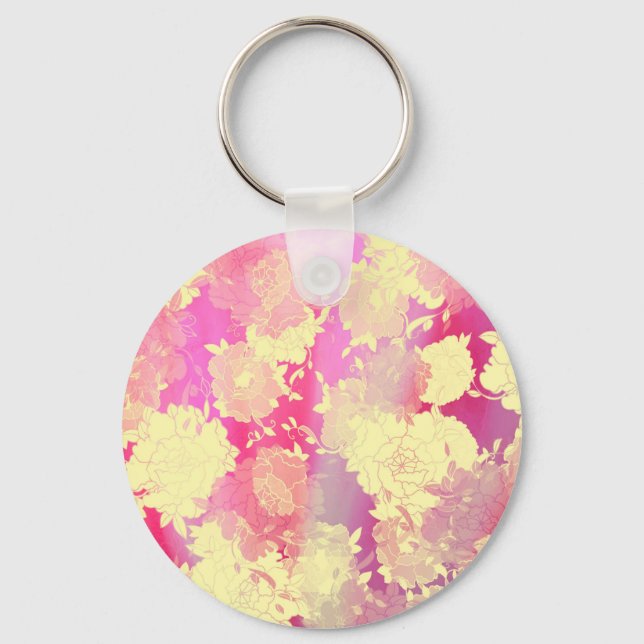 Porte-clés Motifs de fleurs japonaises. (Recto)