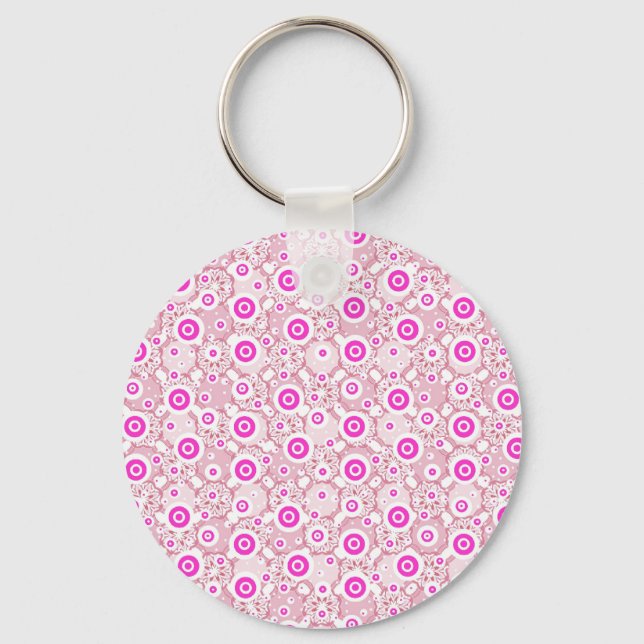 Porte-clés Motifs de points roses abstraits mignons (Recto)