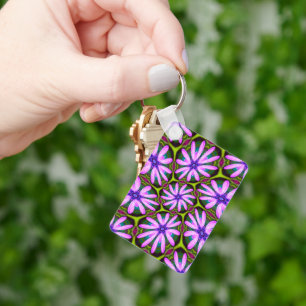 Porte-clés Motifs marguerite violet