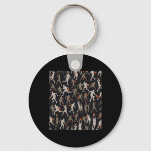 Porte-clés Motifs noirs en tissu de basket-ball