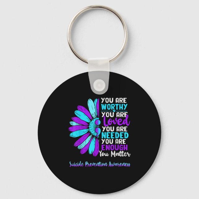 Porte-clés Motivational Suicide Prevention Awareness Teal Pur (Recto)