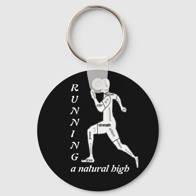 Porte-clés Motivational Words, Running - a Natural High (Recto)