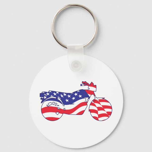 Porte-clés Moto patriotique (Recto)