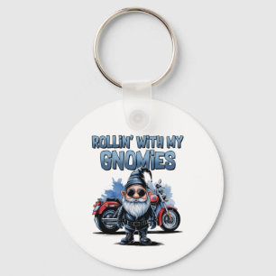 Porte-clés moto « Rouler avec mes gnomes »