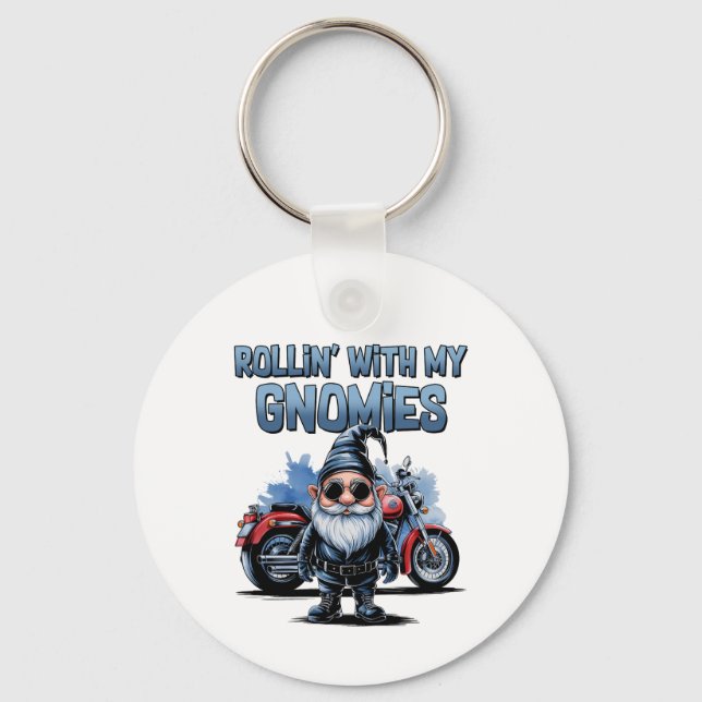Porte-clés moto « Rouler avec mes gnomes » (Verso)