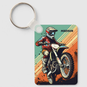 Porte-clés Motocross de nom personnalisé