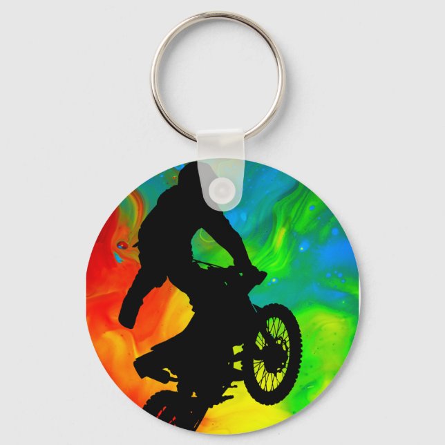 Porte-clés Motocross en fusion solaire (Recto)