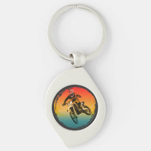 Porte-clés motocycliste de moto cross vintage moto