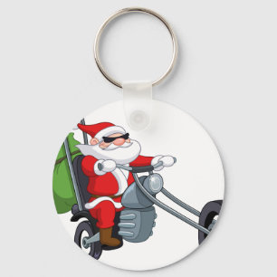 Porte-clés motocycliste santa claus