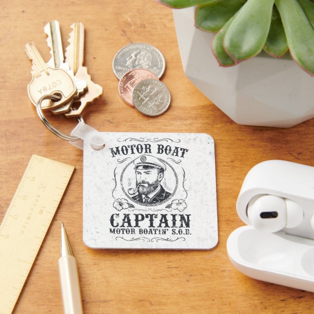 Porte-clés Motor Boat Captain Funny Pontoon Boating (Bureau)
