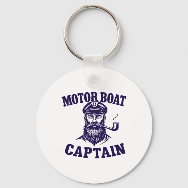 Porte-clés Motor Boat Captain Tee Funny Boating Outfit Sailin (Recto)